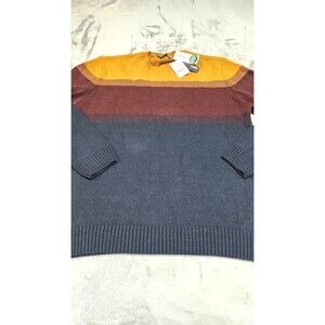 Commerce Men's XL Blue Red Bernard Birdseye Colorblock Crewneck Sweater NWT